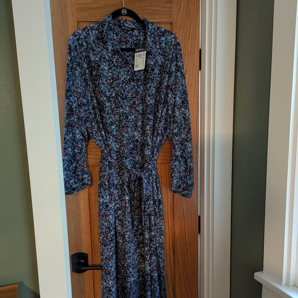 Ulla Popken Shirt Dress Mosaic Blues size 26W